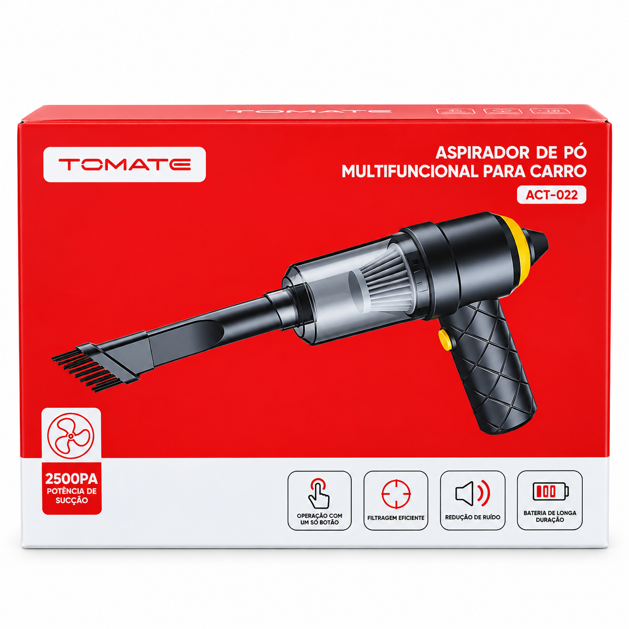 Aspirador de Pó Multifuncional para Carro Tomate ACT-022